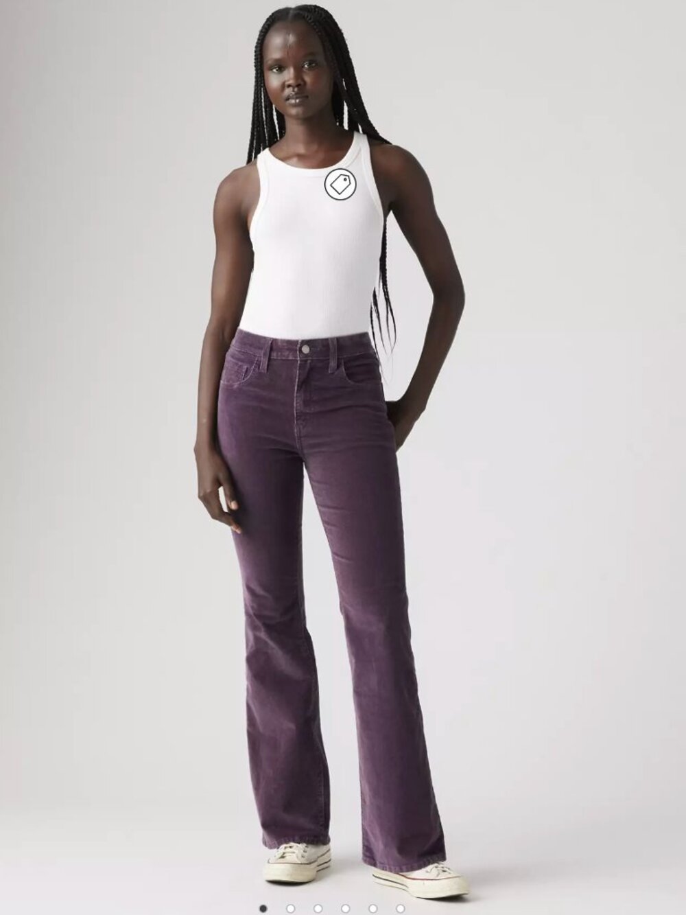 Levi’s 726 High-Rise Flare Corduroy Pants Plum Color W25 L30 Like New